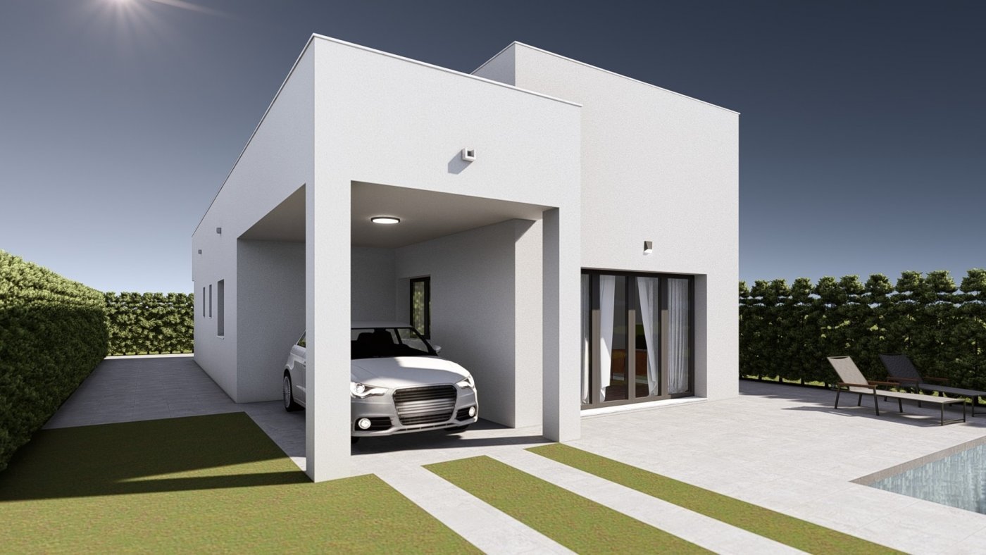 
												NEUBAU VILLEN IN LOS ALCAZARES
 
 Neubau einer freistehenden Villa auf einem großzügigen Grundstück von 350m2 in Los Alcazares.
 
 Villa 