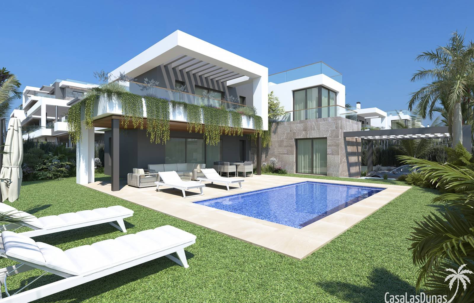  Neubauvilla mit 3 Schlafzimmern und 3 Bädern mit Terrasse in Torrevieja Diese schöne Villa verfügt über 3 Schlafzimmer und 3 Badezimmer mit einem mod