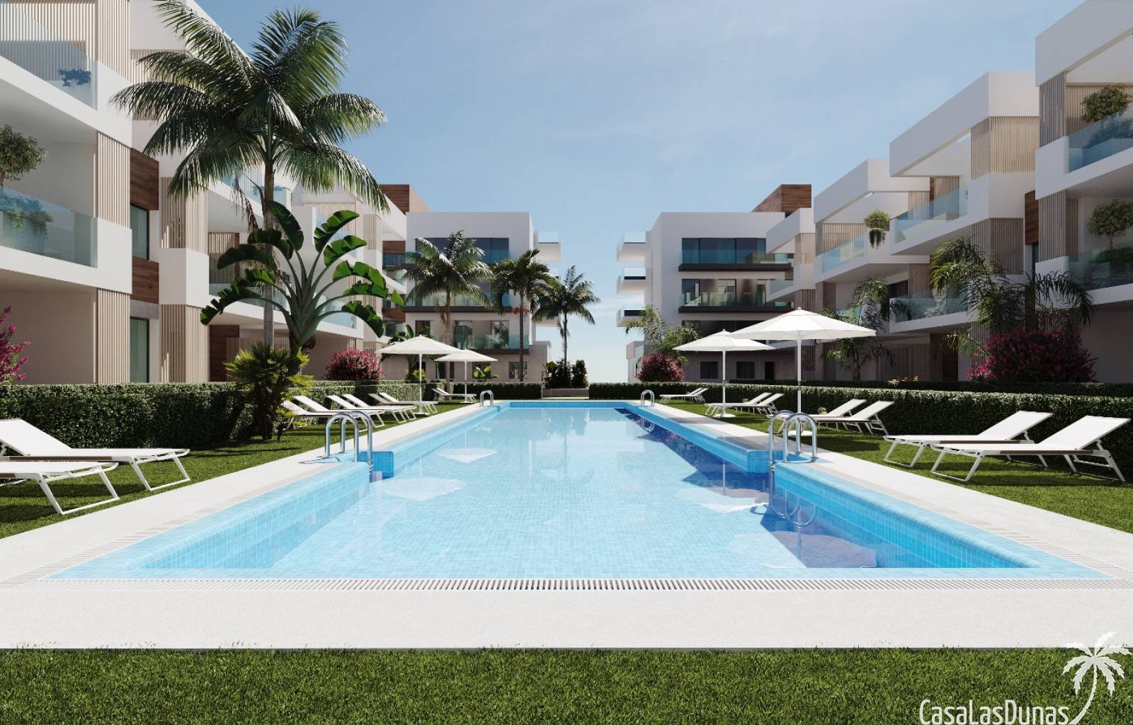  In San Pedro del Pinatar entstehen Wohnungen mit 2 oder 3 Schlafzimmern und 2 Bädern. Informationen zu Apartments mit 3 Schlafzimmern finden Sie in u