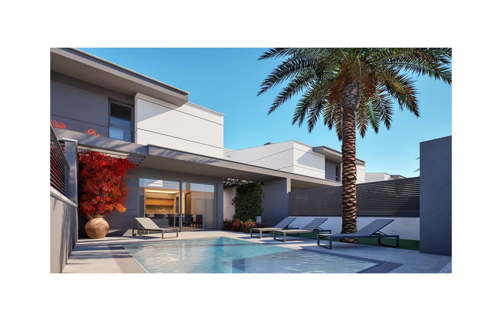  
In diesem kleinen Fischerdorf am Mar Menor entstehen diese modernen und luxuriösen Villen. Diese modernen Villen mit 3 Schlafzimmern und 3 Badezimme