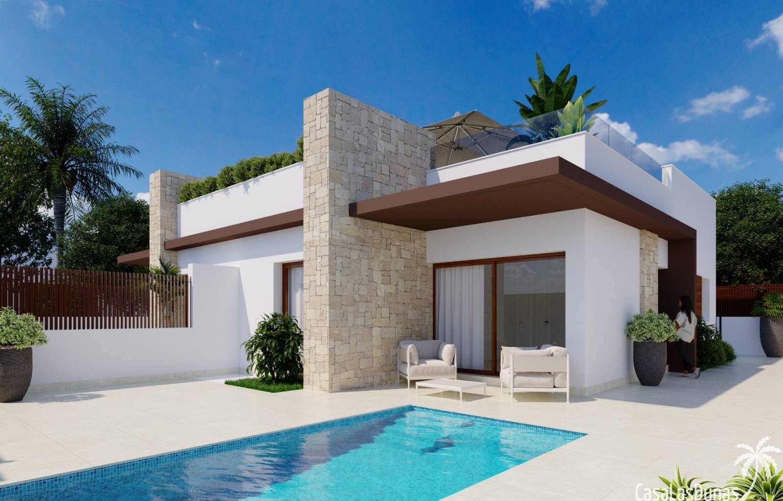  Im Vistabella Golf Resort wird derzeit an folgenden Neubauprojekten gearbeitet: einstöckige Reihenhäuser mit 2 Schlafzimmern (CLD-2916NB) und private