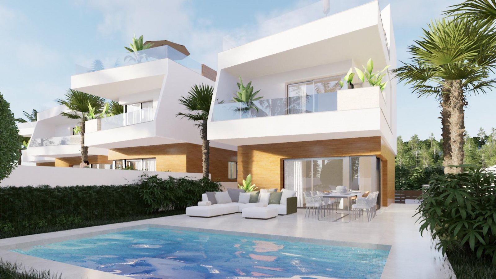 
												NEUBAU-VILLEN IN PILAR DE LA HORADADA AM GOLFPLATZ

Die Neubausiedlung besteht aus 6 exklusiven Villen mit 3 Schlafzimmern und 3 Bädern, 