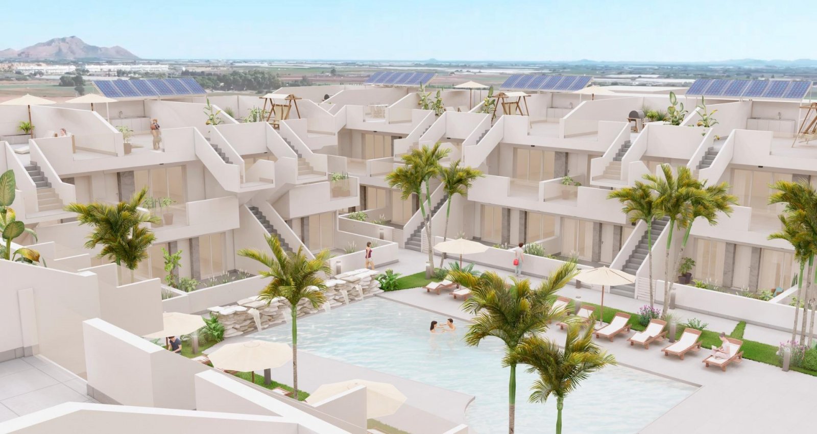 
												NEUBAU BUNGALOWS IN ROLDAN Neubau einer bewachten Wohnanlage mit Bungalowwohnungen in Roldán, Murcia. Diese exklusiven Bungalows sind mit