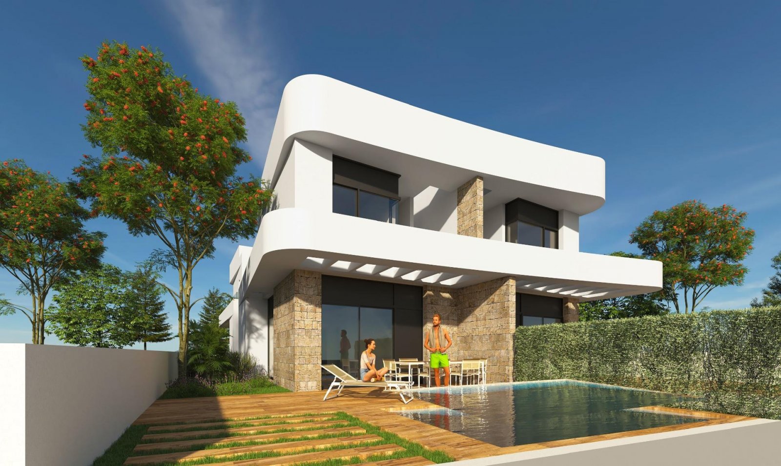 
												FANTASTISCHER NEUBAU EINZELHAUS IN LOS MONTESINOS - privater Garten und Solarium.

Diese 99m2 halb freistehende Villa ist über zwei Etage