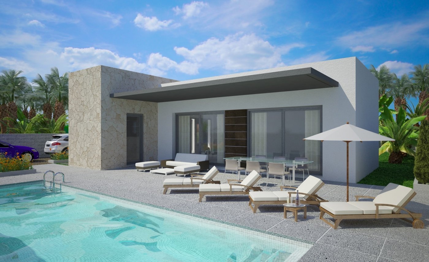 
												HERRLICHE NEUBAU VILLA IN BENIJOFAR mit Garten und privatem Pool. 
 
Diese 178m2 Villa im modernen Stil besteht aus einem geräumigen Wohn