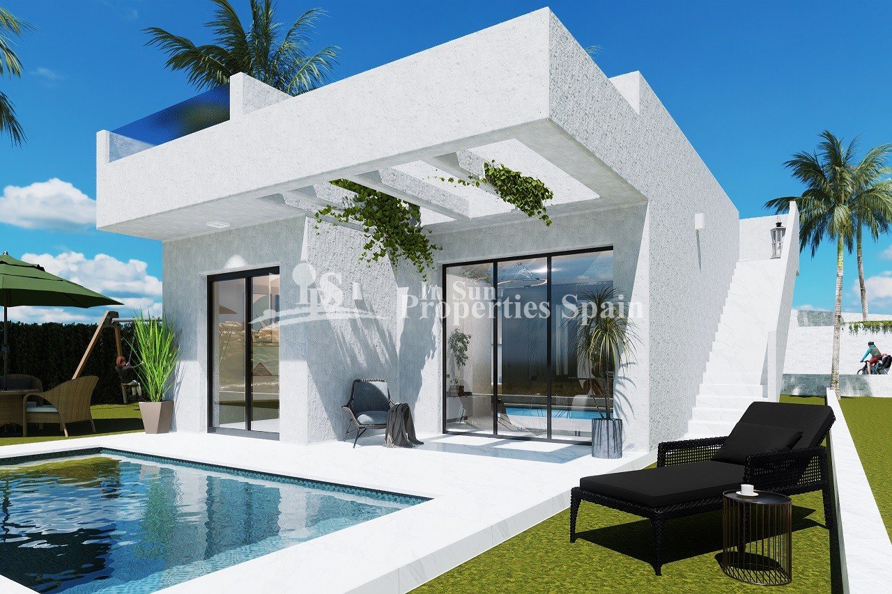 
												NEU GEBAUTE VILLEN IN ALGORFA, LA FINCA GOLF RESORT - gebaut auf einer Ebene!

Diese wunderbare 103m2 Villa auf einer Ebene gebaut hat ei