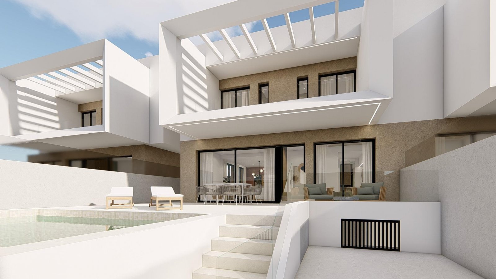Neubau-Doppelhaushälften und Reihenhäuser in Dolores, Alicante
Entdecken Sie diese exklusive Neubauprojekt mit 20 modernen Doppelhaushäl