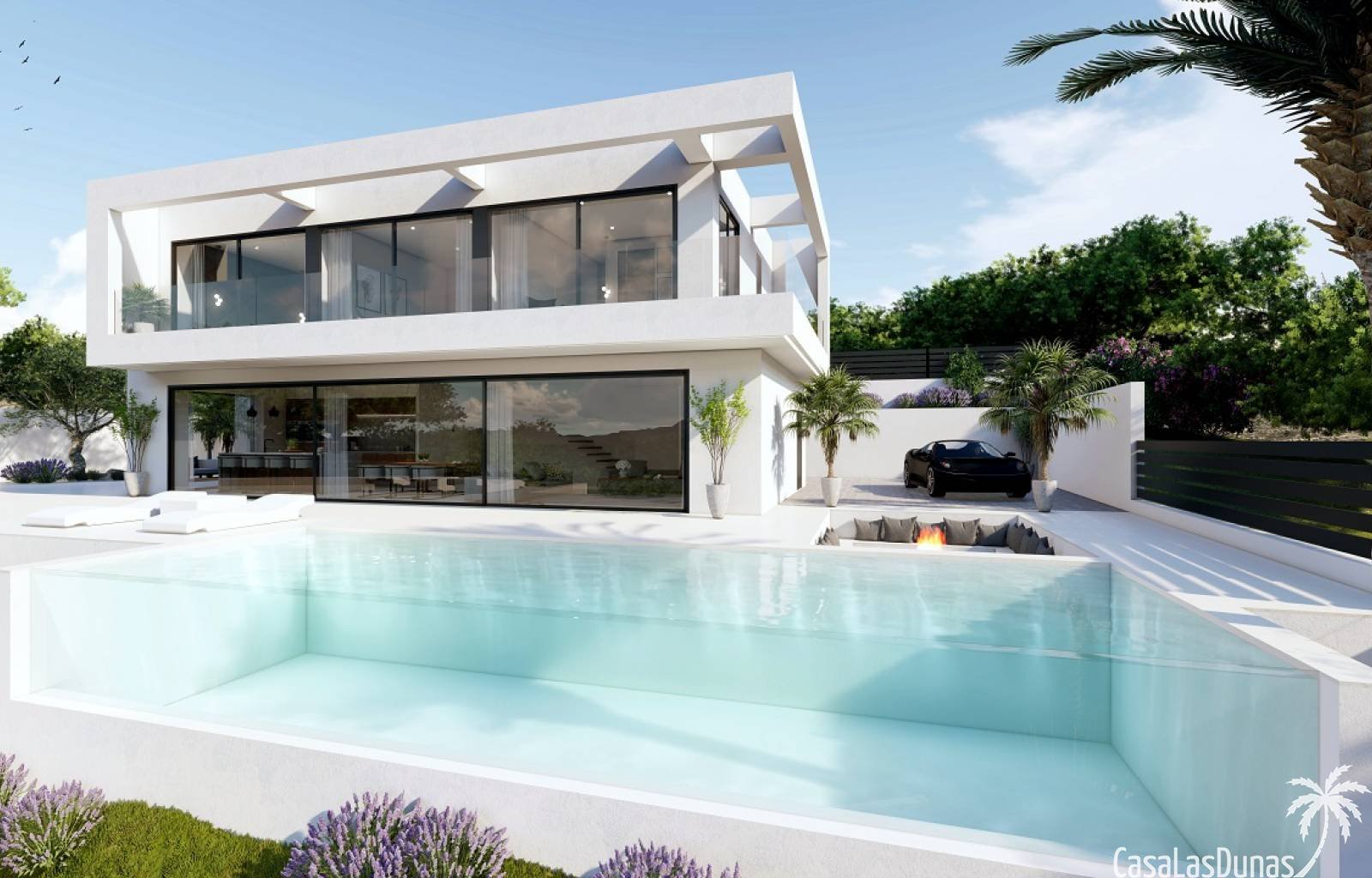 Wunderschöne moderne Neubauvilla, nur einen Kilometer vom Strand und wenige Kilometer vom Zentrum von El Campello entfernt. Das Haus besteht aus 3 Sc