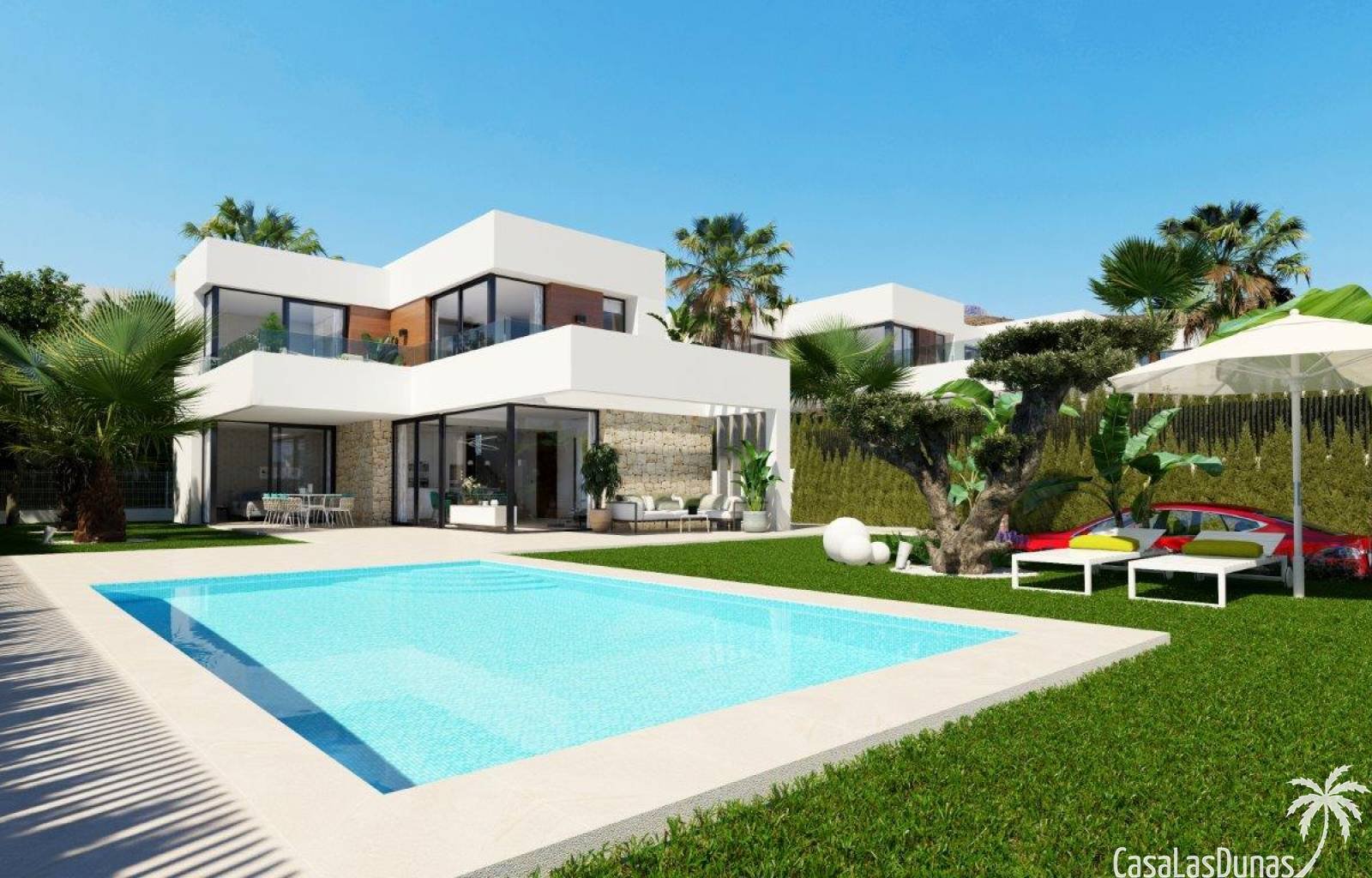 Diese wunderschöne Luxusvilla befindet sich in Benidorm nur wenige Gehminuten vom Strand und einem Naturpark entfernt, wo Sie den außergewöhnlichen M