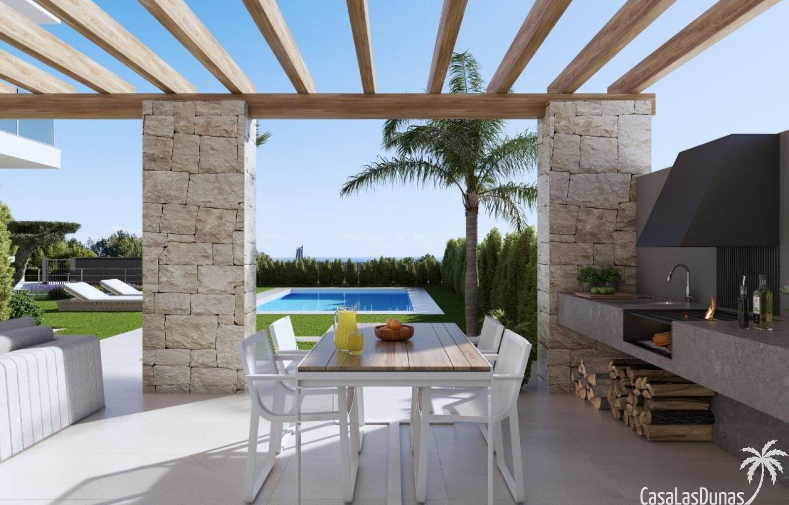 Diese wunderschöne Luxusvilla liegt in Benidorm, nur wenige Schritte vom Strand und einem Naturpark entfernt, wo Sie den außergewöhnlichen Meerblick