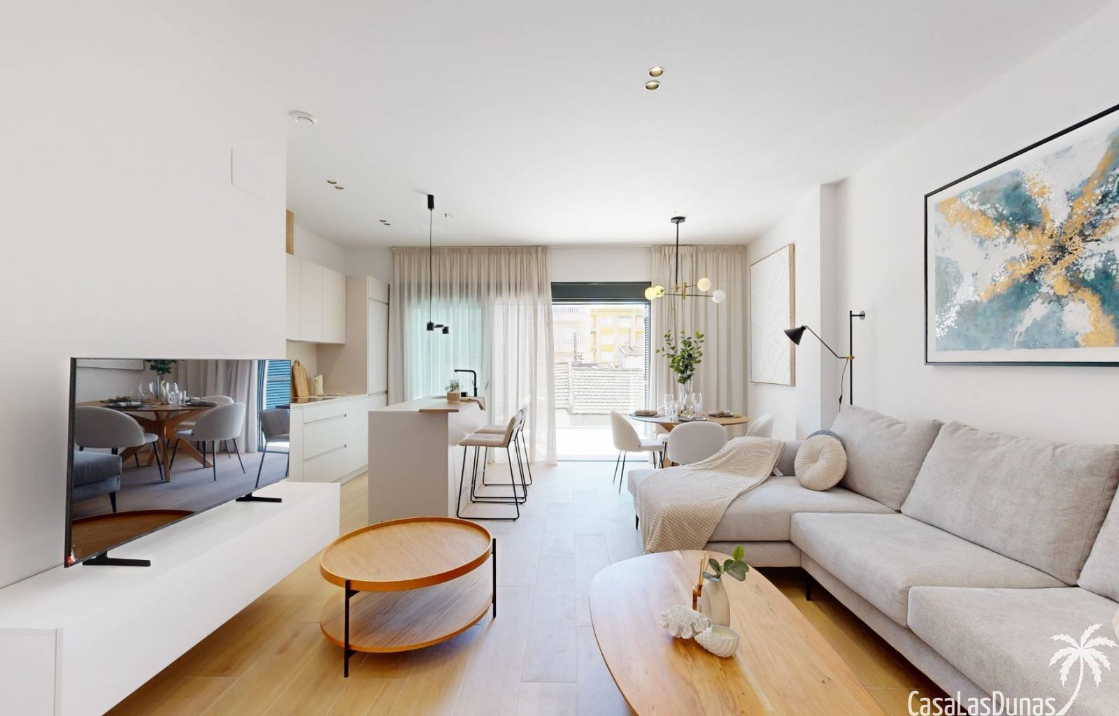 Diese wunderschönen neuen Apartments liegen direkt im Zentrum von Guardamar, nur 600 Meter vom Sandstrand entfernt. Sie sind geräumig, mit 3 Schlafzi
