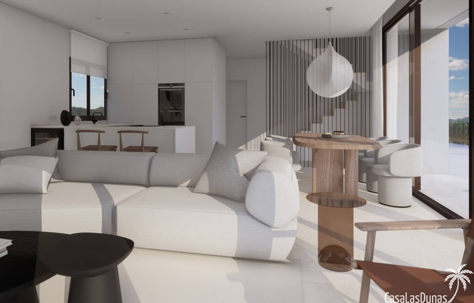 Diese prächtigen modernen Villen mit Blick auf die Bucht von Benidorm werden im lebhaften Viertel Finestrat gebaut. Das Standardhaus verfügt über 3 S