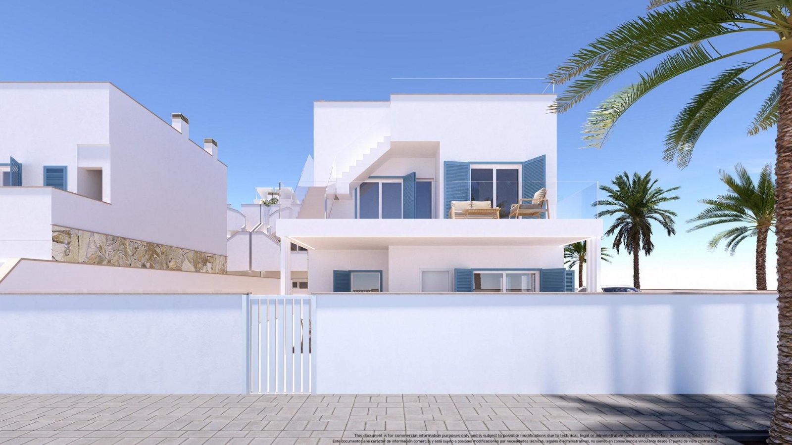 NEU GEBAUTE VILLA IN TORRE DE LA HORADADA
Neubau-Villa in einer Wohnanlage mit Gemeinschaftspool in Torre de la Horadada, 800 m vom Stra