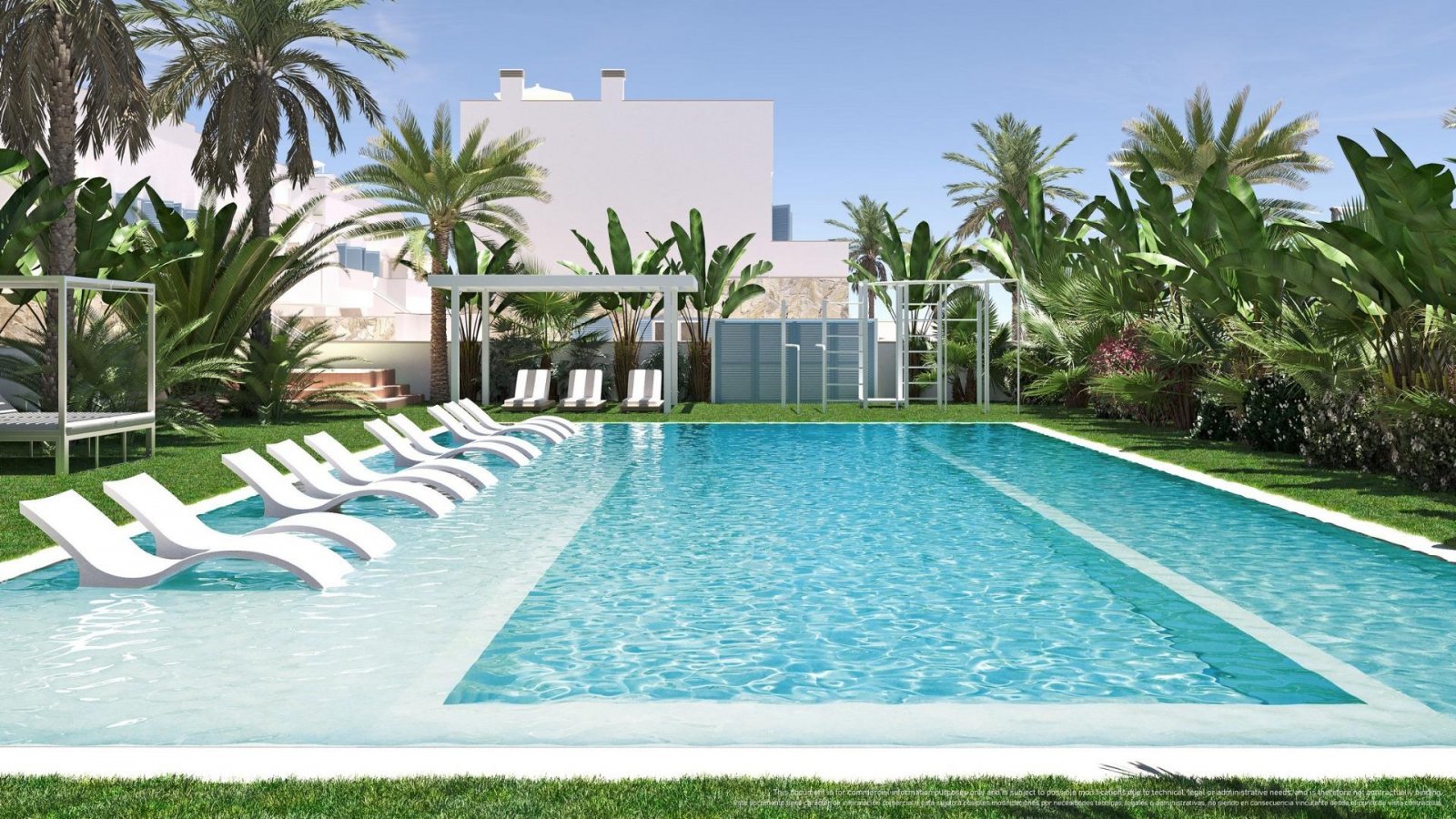 NEU GEBAUTE VILLA IN TORRE DE LA HORADADA
Neubau-Villa in einer Wohnanlage mit Gemeinschaftspool in Torre de la Horadada, 800 m vom Stra