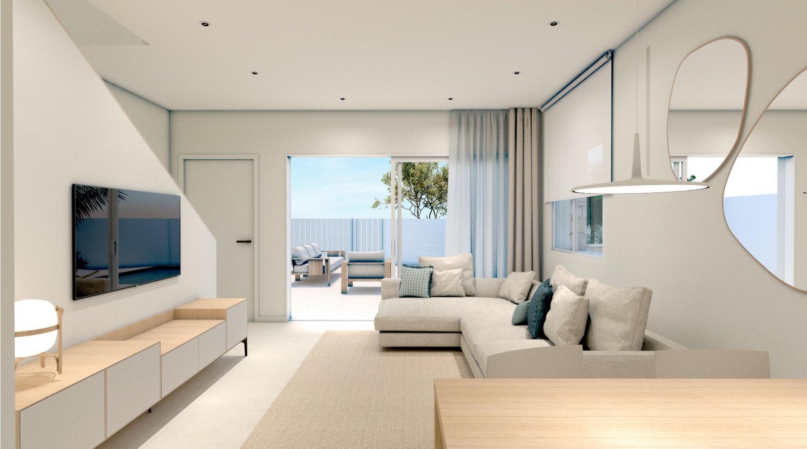 NEU GEBAUTE VILLA IN TORRE DE LA HORADADA
Neubau-Villa in einer Wohnanlage mit Gemeinschaftspool in Torre de la Horadada, 800 m vom Stra