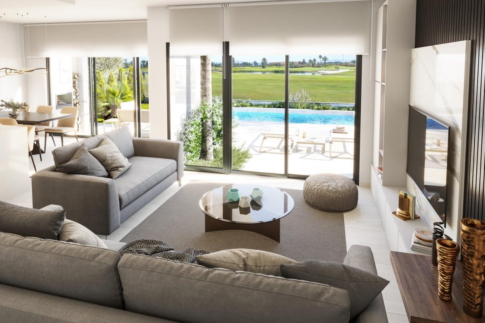 Neubauwohnungen an der Frontlinie des Golfplatzes La Serena in Los Alcázares
Moderne Apartments und Villen direkt am Golfplatz an der Co