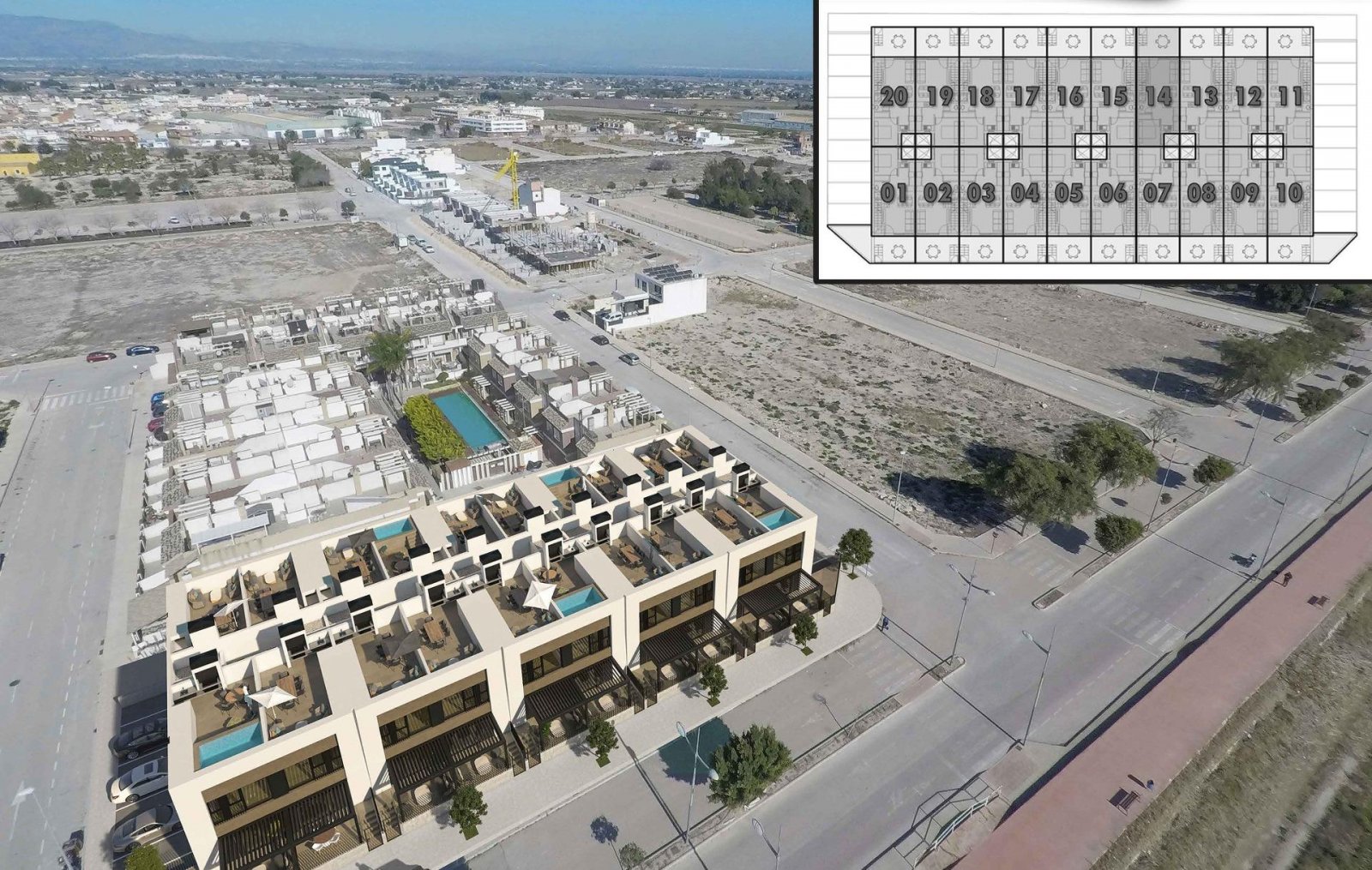 Moderne Stadthäuser in Dolores mit Gemeinschaftspool -- Nutzen Sie das Sonderangebot bis zum 31. August, das ein Möbelpaket, eine voll au
