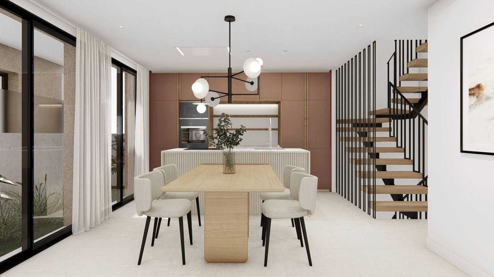 NEUGEBAUTE VIERFAMILIENHÄUSER IN CIUDAD QUESADA
Neubau eines modernen Vierfamilienhauses in Ciudad Quesada
Quads bauen über 2 Etagen, h
