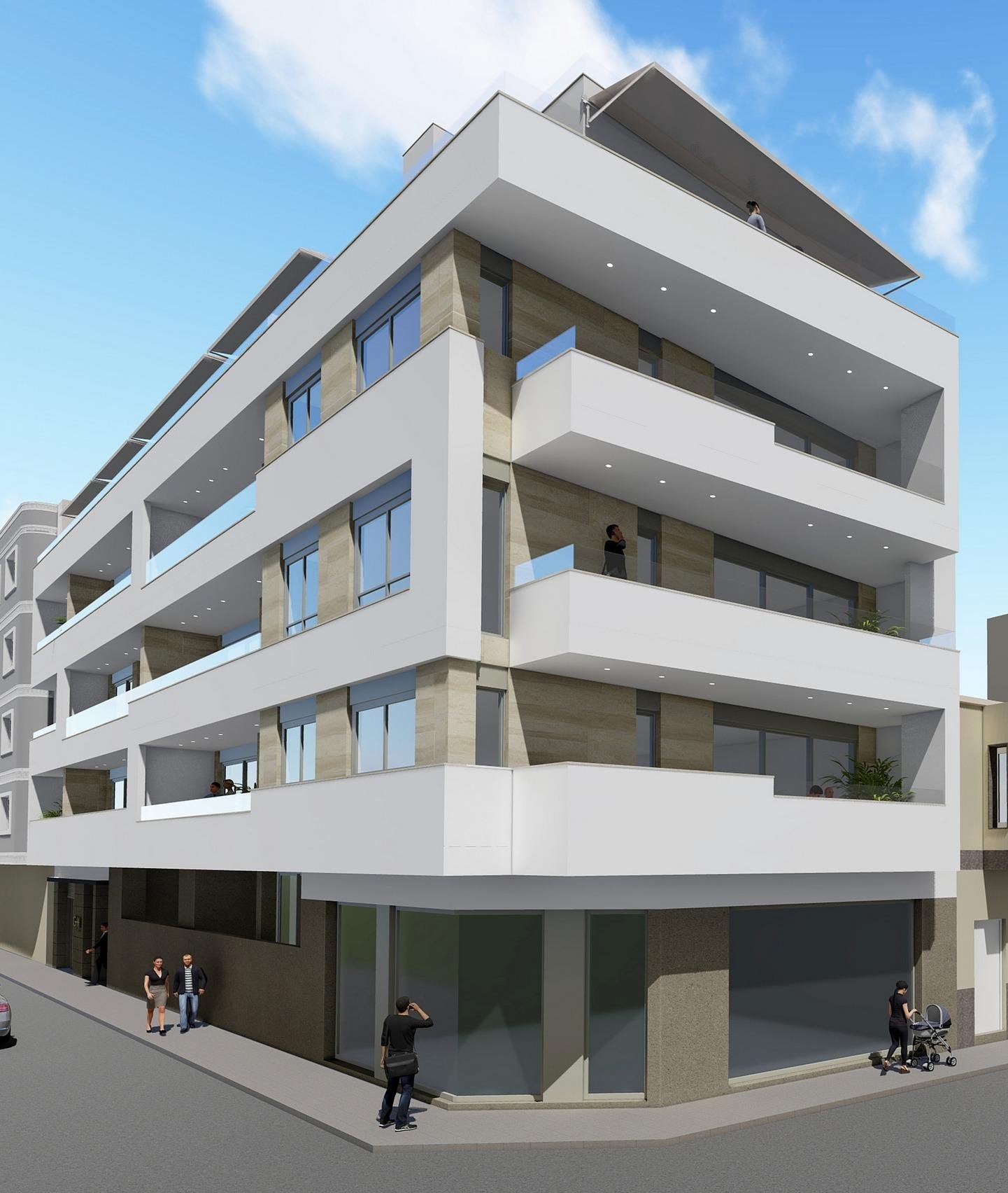 NEUBAU WOHNUNG IN TORREVIEJA Neubau Wohnanlage nur 5 Minuten zu Fuß vom Strand Los Locos, im Zentrum von Torrevieja. Diese Wohnanlage hat