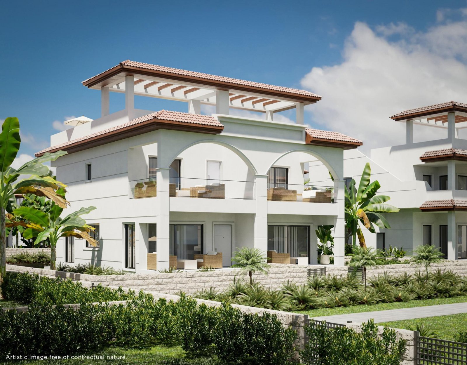 NEU GEBAUTER WOHNKOMPLEX IN ROJALES - mit Gemeinschaftspool und Grünanlagen.
Neubau-Wohnanlage mit Bungalow-Wohnungen, Reihenhäusern und
