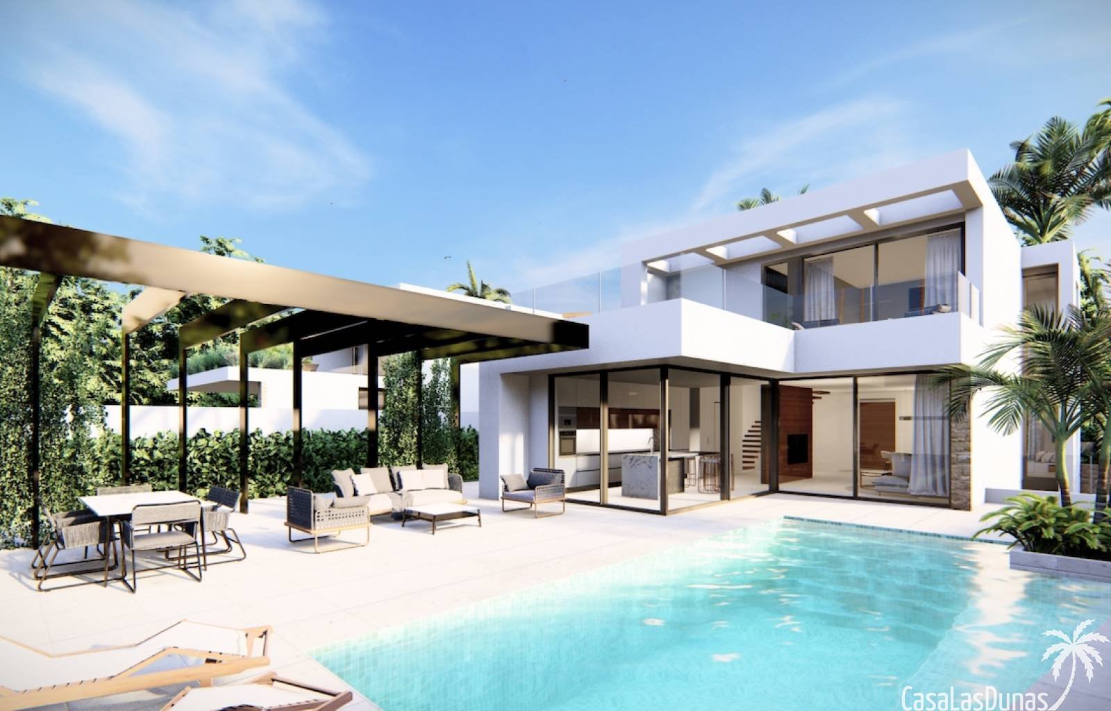 Dieses Projekt besteht aus zwei fantastischen Villen, von denen eine noch verfügbar ist. Dieses Haus im beliebten Viertel La Zenia verfügt über 3 Sch