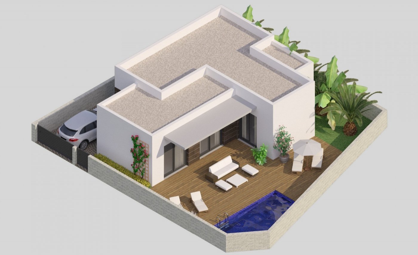 FANTASTISCHER NEUBAU, MODERNE VILLA IN BENIJOFAR.
 
Diese 90m2 Neubau-Villa befindet sich in Benijófar, einer privilegierten Gegend der C