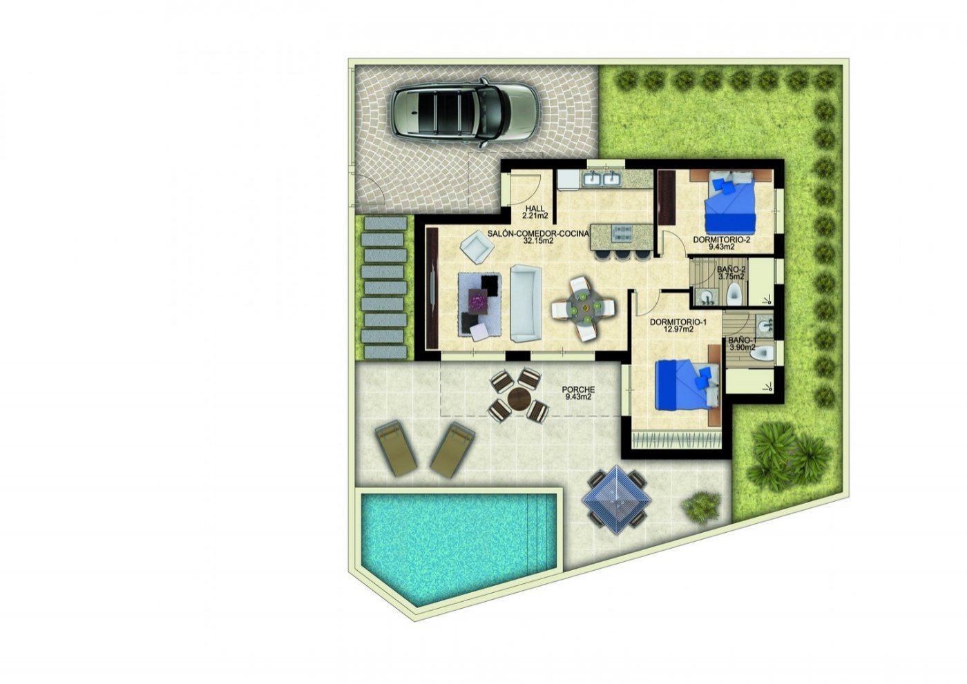 FANTASTISCHER NEUBAU, MODERNE VILLA IN BENIJOFAR.
 
Diese 90m2 Neubau-Villa befindet sich in Benijófar, einer privilegierten Gegend der C