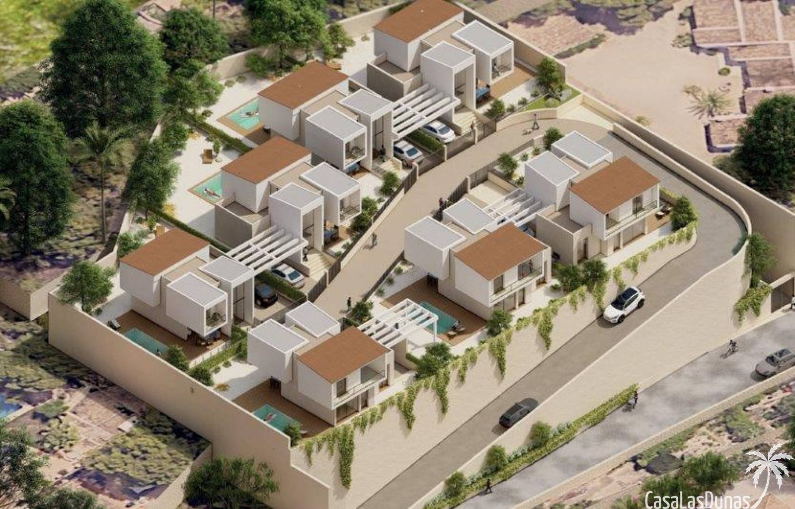 Diese einzigartigen Villen liegen in der Nähe der wunderschönen Stadt Polop und verfügen jeweils über einen privaten Swimmingpool. Jedes Haus ist mit