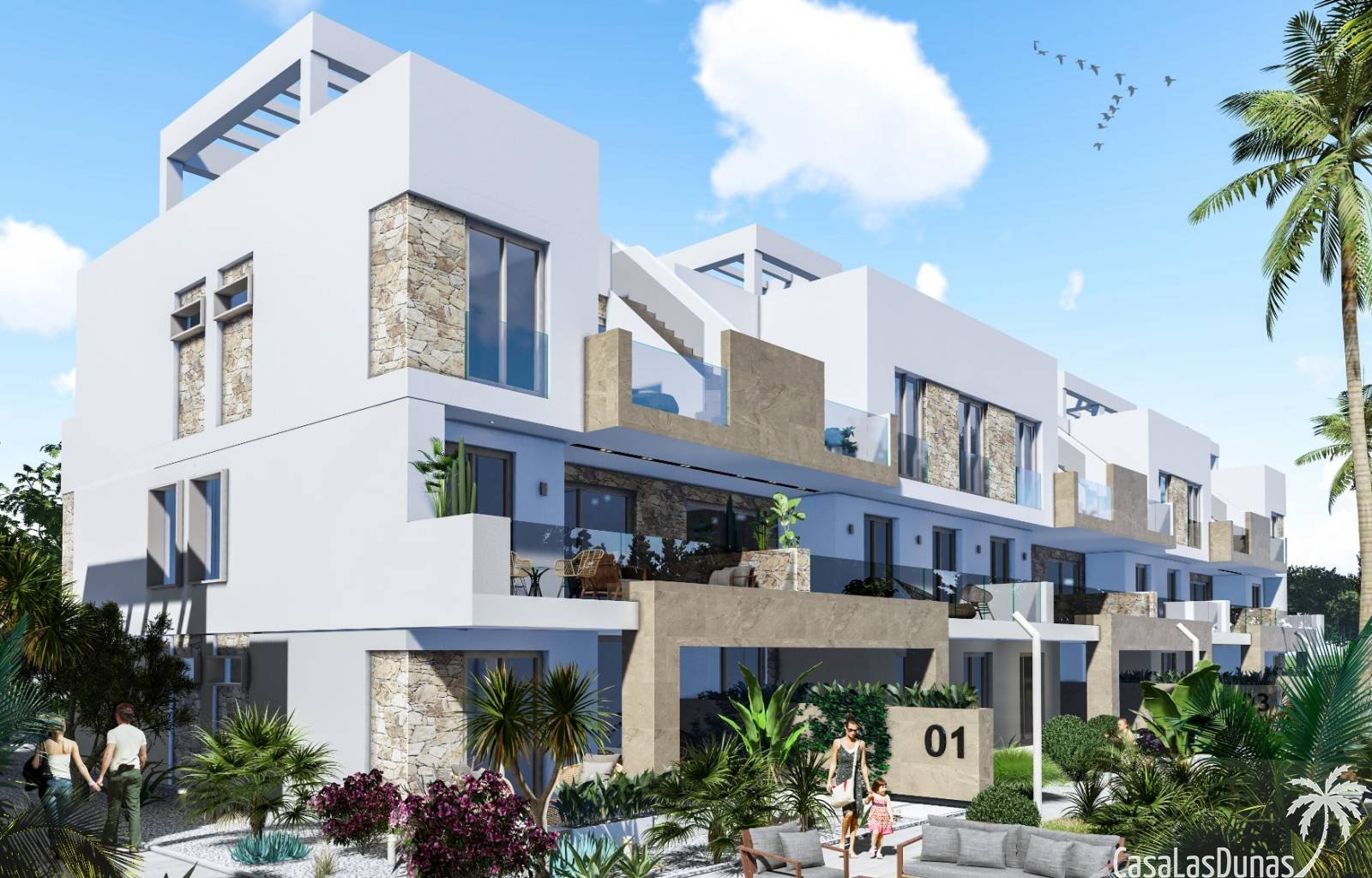 Diese prächtige private Wohnanlage, bestehend aus 114 Apartments mit 2 oder 3 Schlafzimmern (diese Seite gilt für die 3-Zimmer-Version), ist minimali