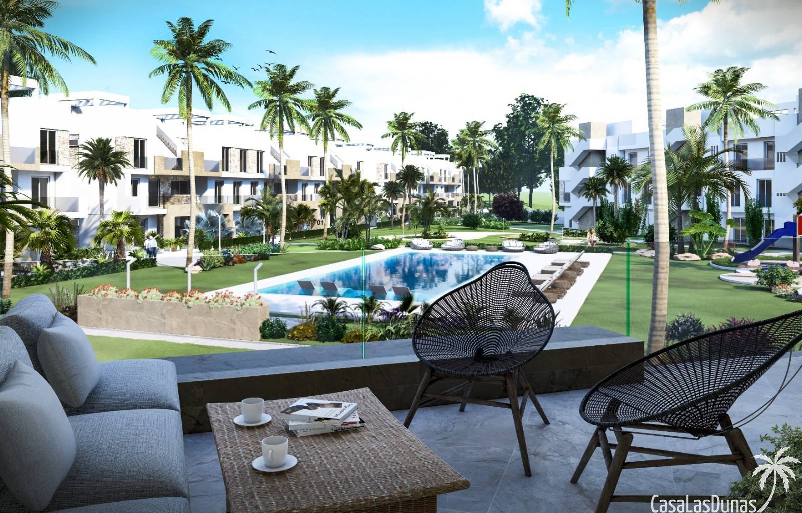 Diese prächtige private Wohnanlage, bestehend aus 114 Apartments mit 2 oder 3 Schlafzimmern (diese Seite gilt für die 3-Zimmer-Version), ist minimali