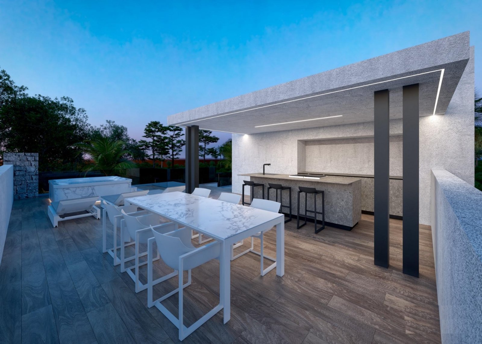 NEUBAU-VILLEN IN PRIVATER GARTENANLAGE IN DER PROVINZ MURCIA
Neubau von Villen in einer privaten Anlage in der Region Murcia, umgeben vo