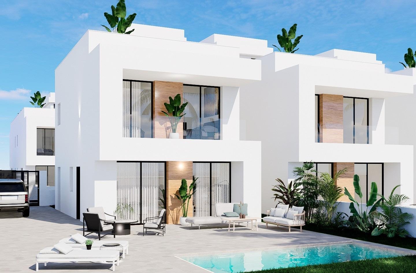 NEU GEBAUTE VILLEN IN LA ZENIA
Neubau von unabhängigen Villen und Doppelhaushälften in La Zenia, Orihuela Costa.
Moderne Eigenschaften