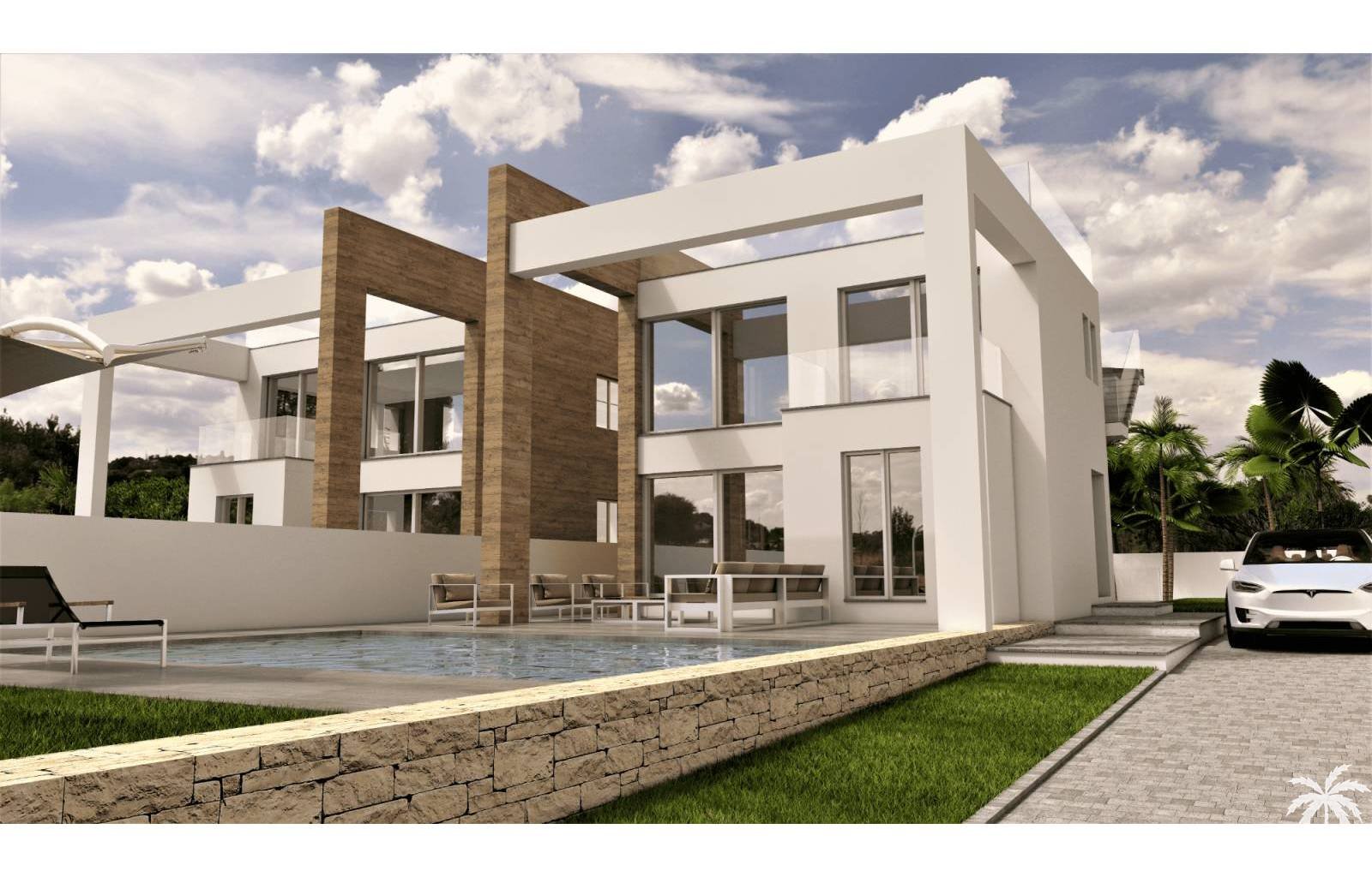Diese beiden wunderschönen modernen Villen werden in Torrevieja gebaut. Diese beiden Häuser liegen nur wenige Schritte vom berühmten Strand La Mata e