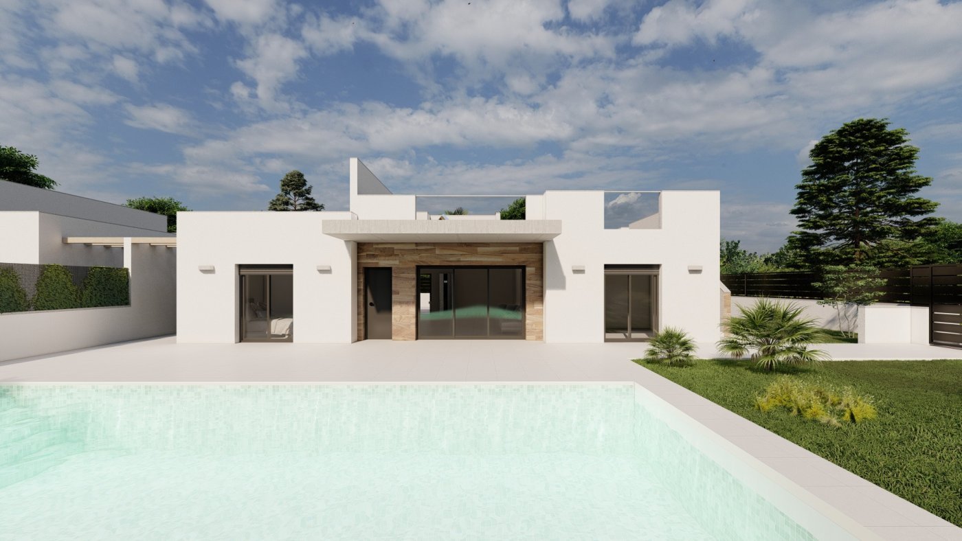 NEU GEBAUTE VILLEN IN ROLDAN
Luxuriöse 2 einstöckige Neubauvillen in Roldan, Murcia.
Villen bauen auf den Grundstücken von fast 600 M2