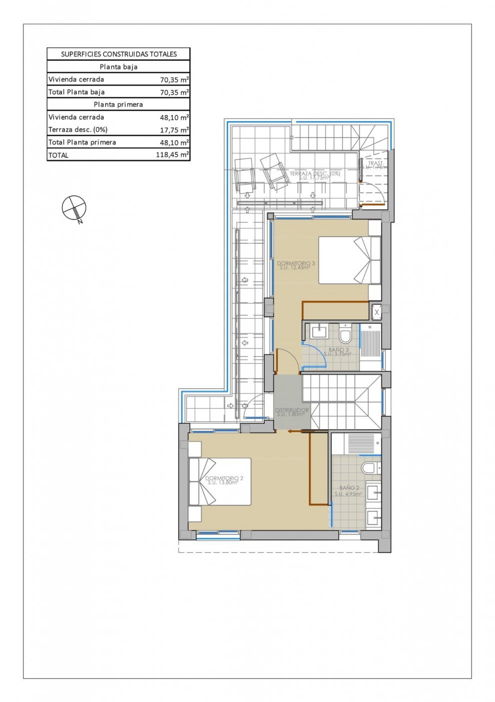 EXKLUSIVE "KEY READY" VILLA IN PILAR DE LA HORADADA am Lo Romero Golfplatz.
 
Diese neue 103m2 Süd-Ost-Villa besteht aus 3 Schl