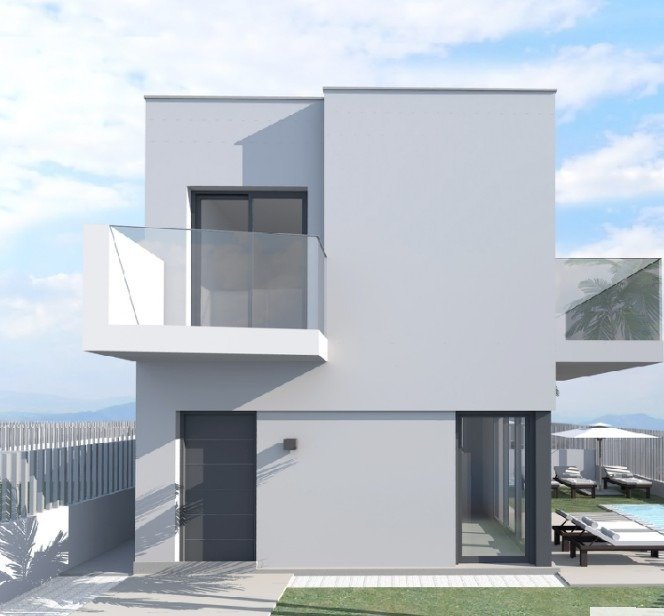 SCHÖNE NEUBAU-VILLA IN CIUDAD QUESADA, ROJALES.
 
Diese schöne Villa von 102m2 ist auf 2 Etagen gebaut und verfügt über 3 Schlafzimmer, 2