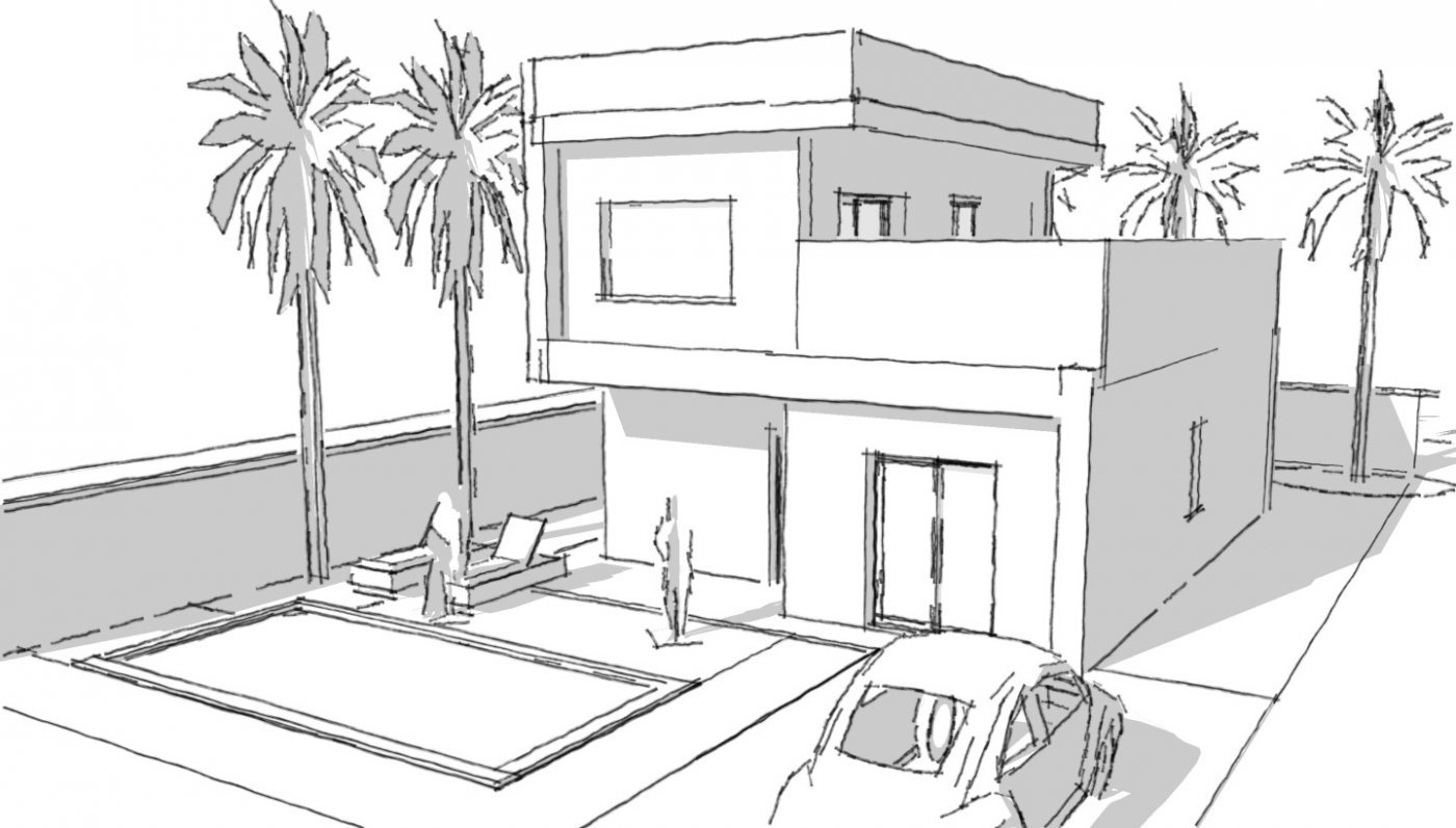 SCHÖNE NEUBAU-VILLA IN CIUDAD QUESADA, ROJALES.
 
Diese schöne Villa von 102m2 ist auf 2 Etagen gebaut und verfügt über 3 Schlafzimmer, 2