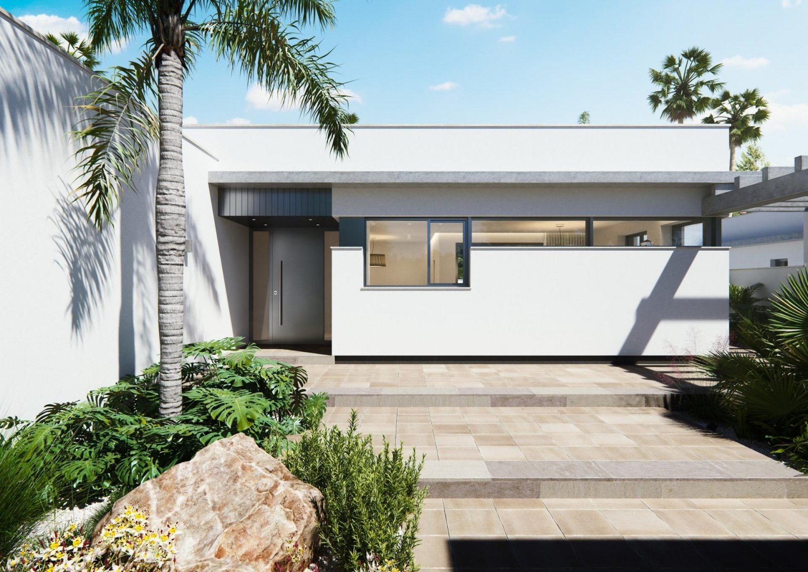 NEU GEBAUTE VILLA AUF EINEM BODEN
 Drei exklusive Villen in einem Wohngebiet in San Javier mit 600 m2 Grundstück und 217 m2 bebauter Flä