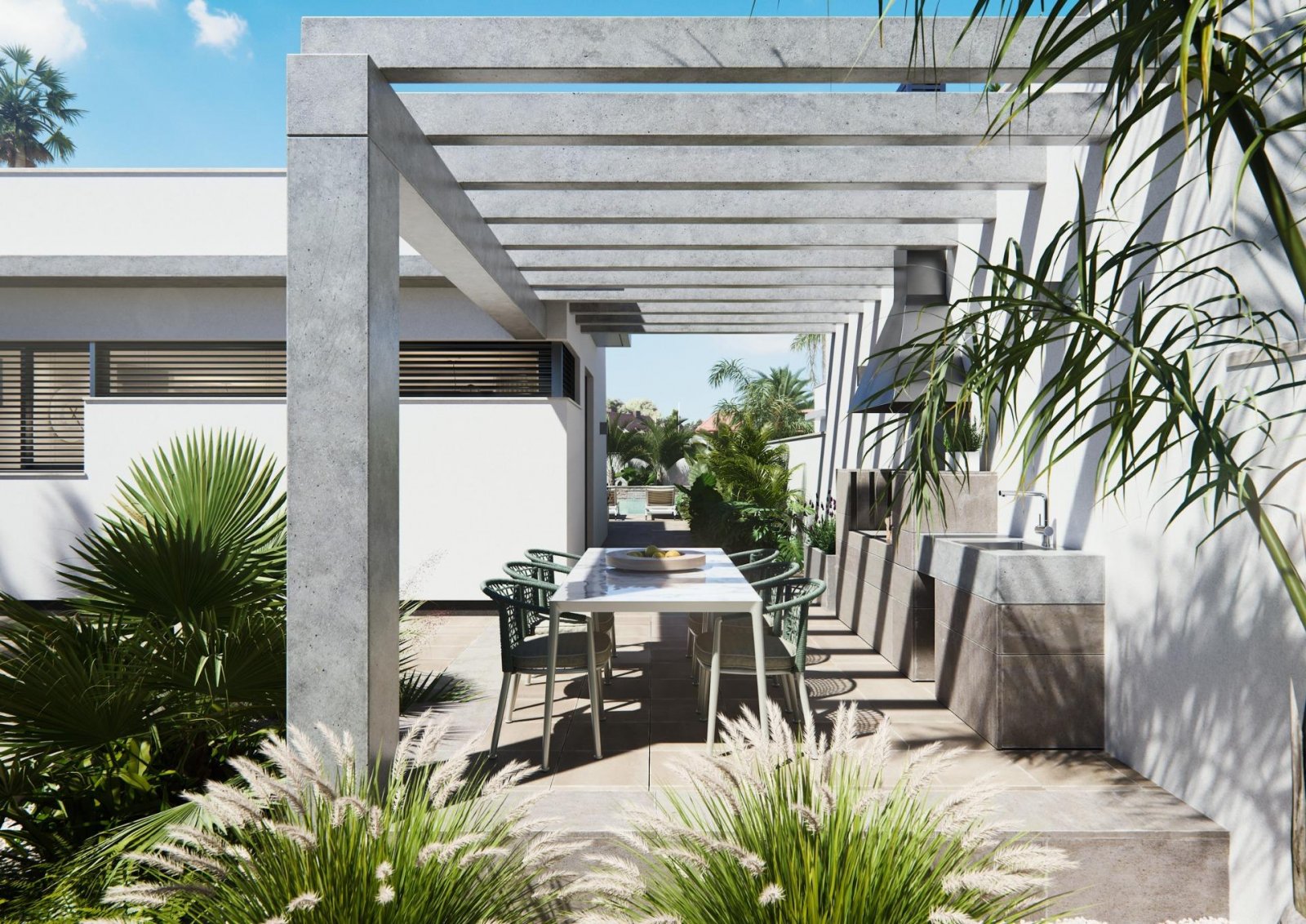 NEU GEBAUTE VILLA AUF EINEM BODEN
 Drei exklusive Villen in einem Wohngebiet in San Javier mit 600 m2 Grundstück und 217 m2 bebauter Flä