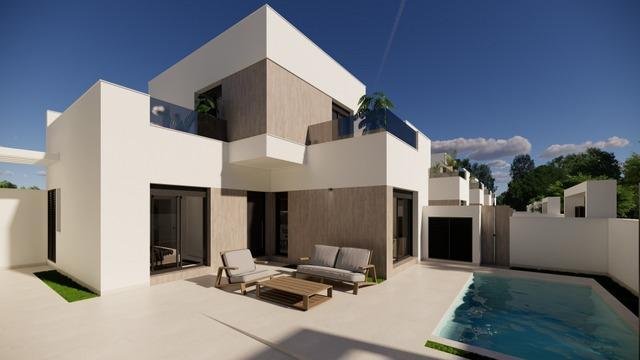 Neubauvillen in San Fulgencio mit privatem Pool und modernem Design
Exklusive Wohnanlage mit 7 freistehenden Villen in Südlage an der Co
