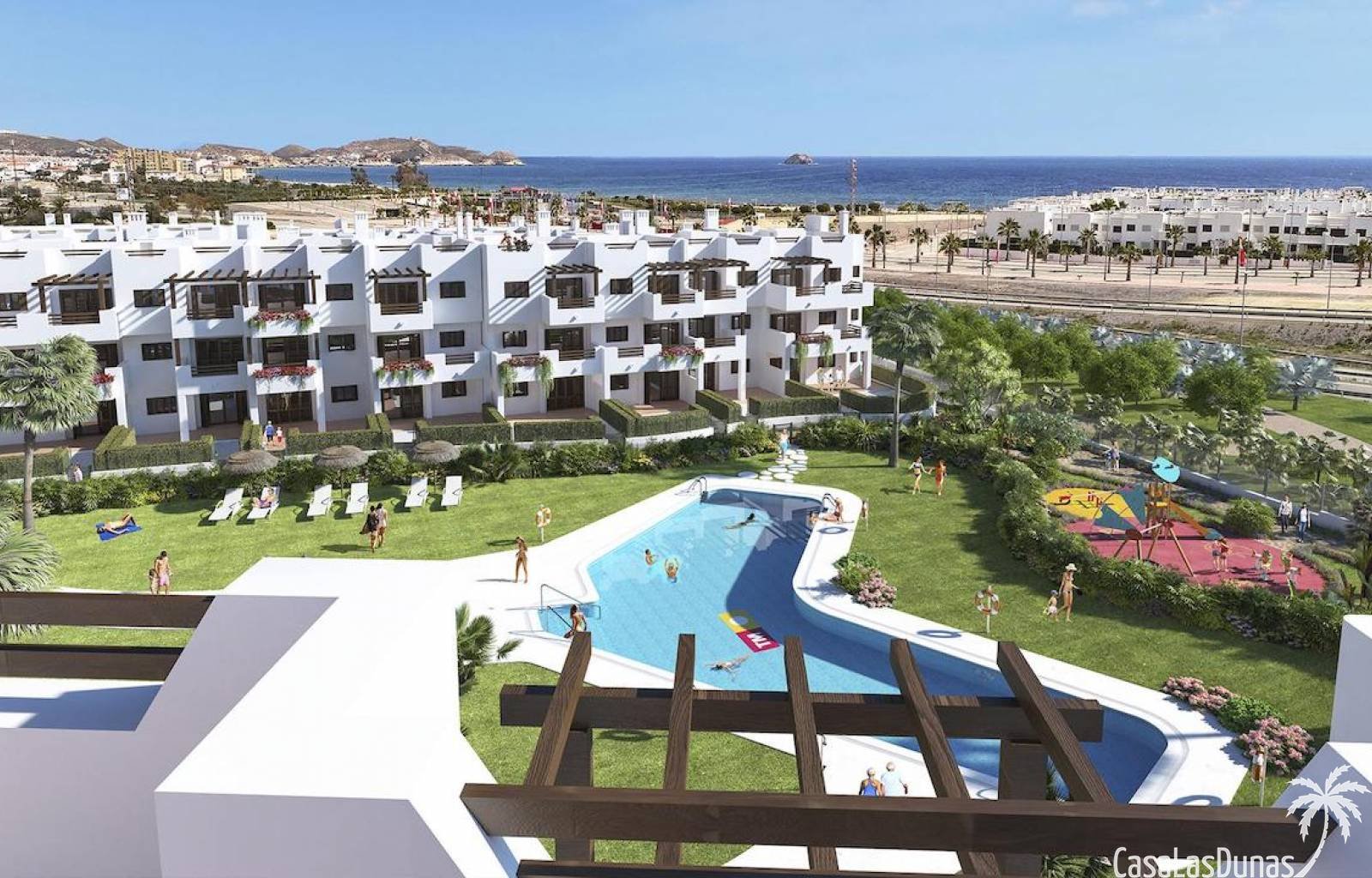 Neues Projekt mit wunderschönen Wohnungen (Erdgeschoss und erster Stock) zu unglaublich günstigen Preisen am Strand von Los Nardos, an der Küste von