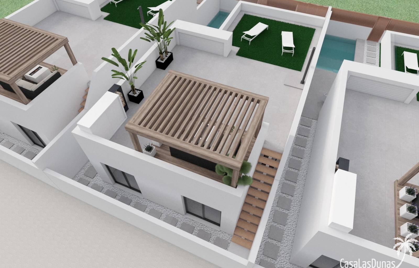 Diese wunderschöne Villa ist Teil einer Anlage mit 11 Häusern, nur wenige Minuten vom Zentrum von San Javier und Santiago de la Ribera entfernt. Es w