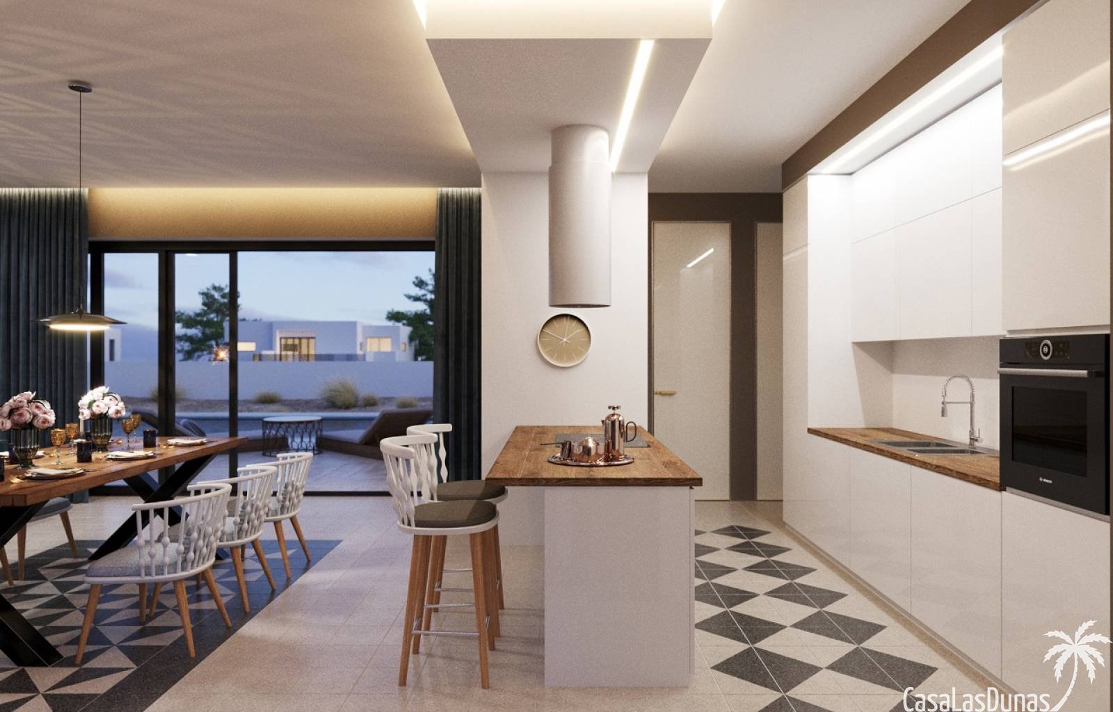 Dieses moderne Neubauprojekt befindet sich in einem wunderschönen Golfresort in Orihuela Costa. Die Villen verfügen über 3 Schlafzimmer, 3 Badezimmer