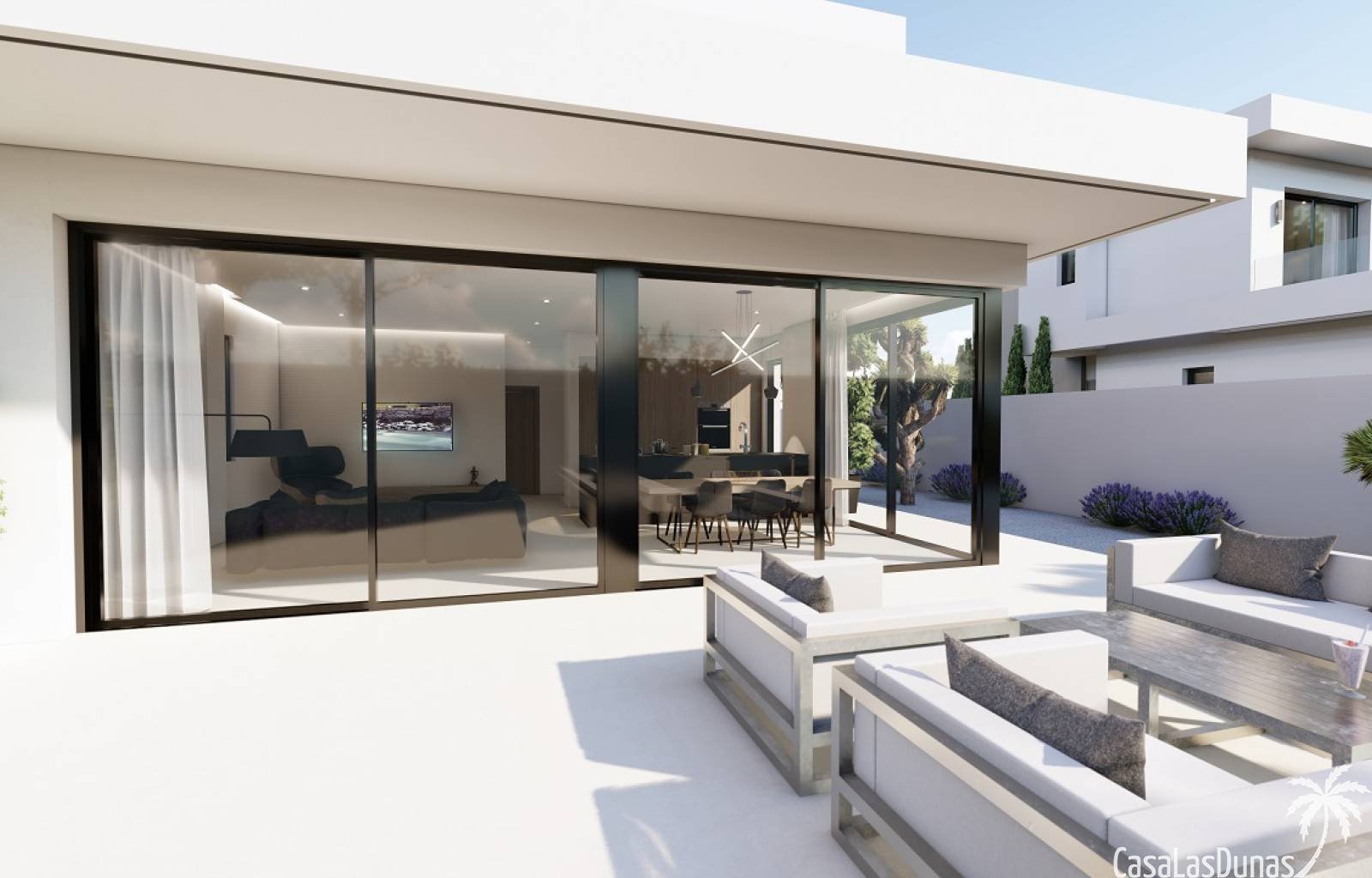 Wunderschönes Neubauprojekt bestehend aus 4 modernen Villen, nur wenige Meter vom Strand Muchavista in San Juan entfernt. Die Häuser bestehen aus 3 S