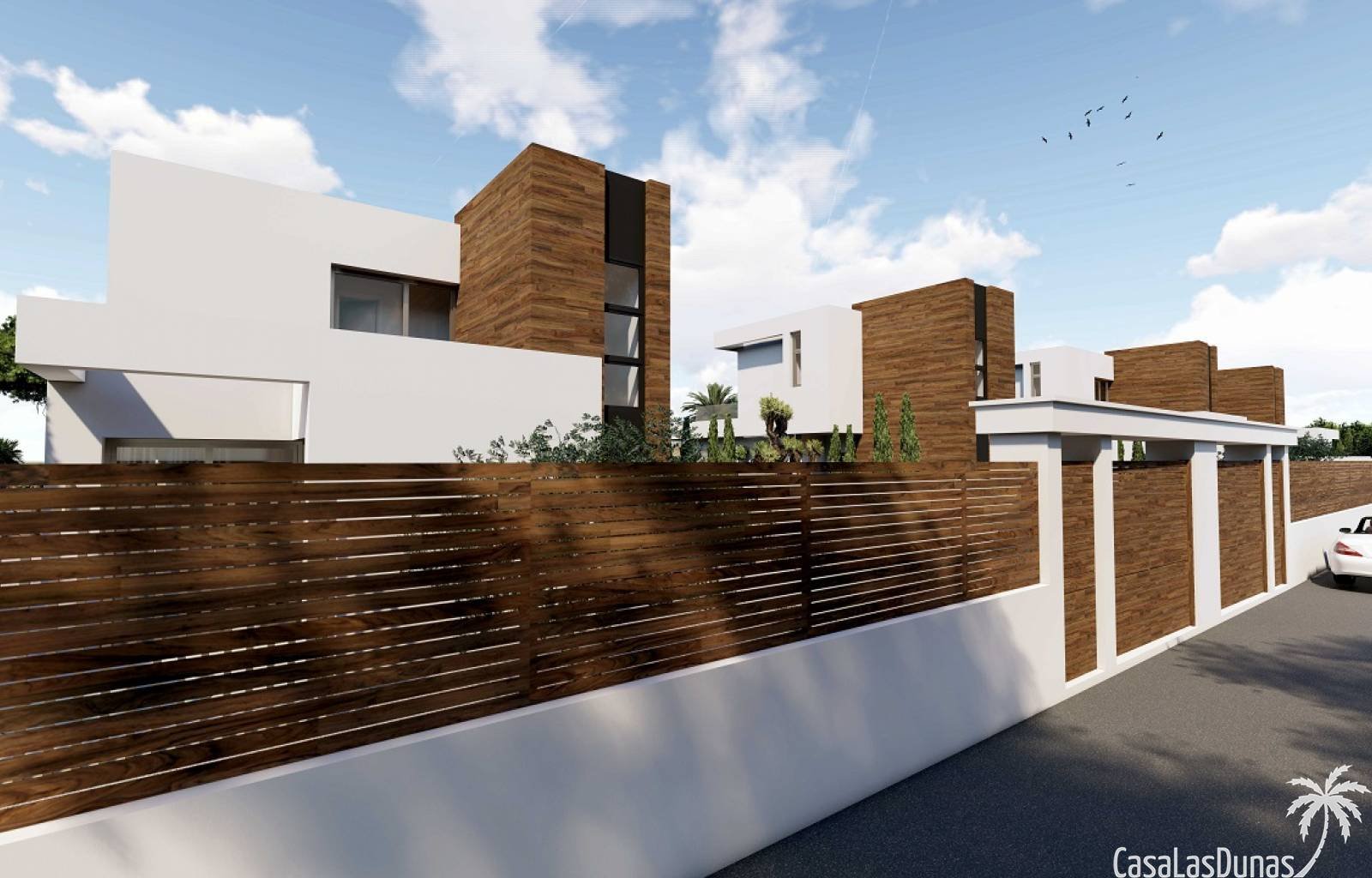 Wunderschönes Neubauprojekt bestehend aus 4 modernen Villen, nur wenige Meter vom Strand Muchavista in San Juan entfernt. Die Häuser bestehen aus 3 S