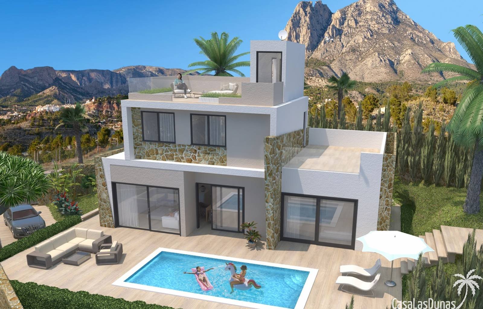 Wunderschönes modernes Bauprojekt bestehend aus 4 Villen in Finestrat und nur wenige Kilometer vom Zentrum von Benidorm entfernt. Diese Luxusvillen b