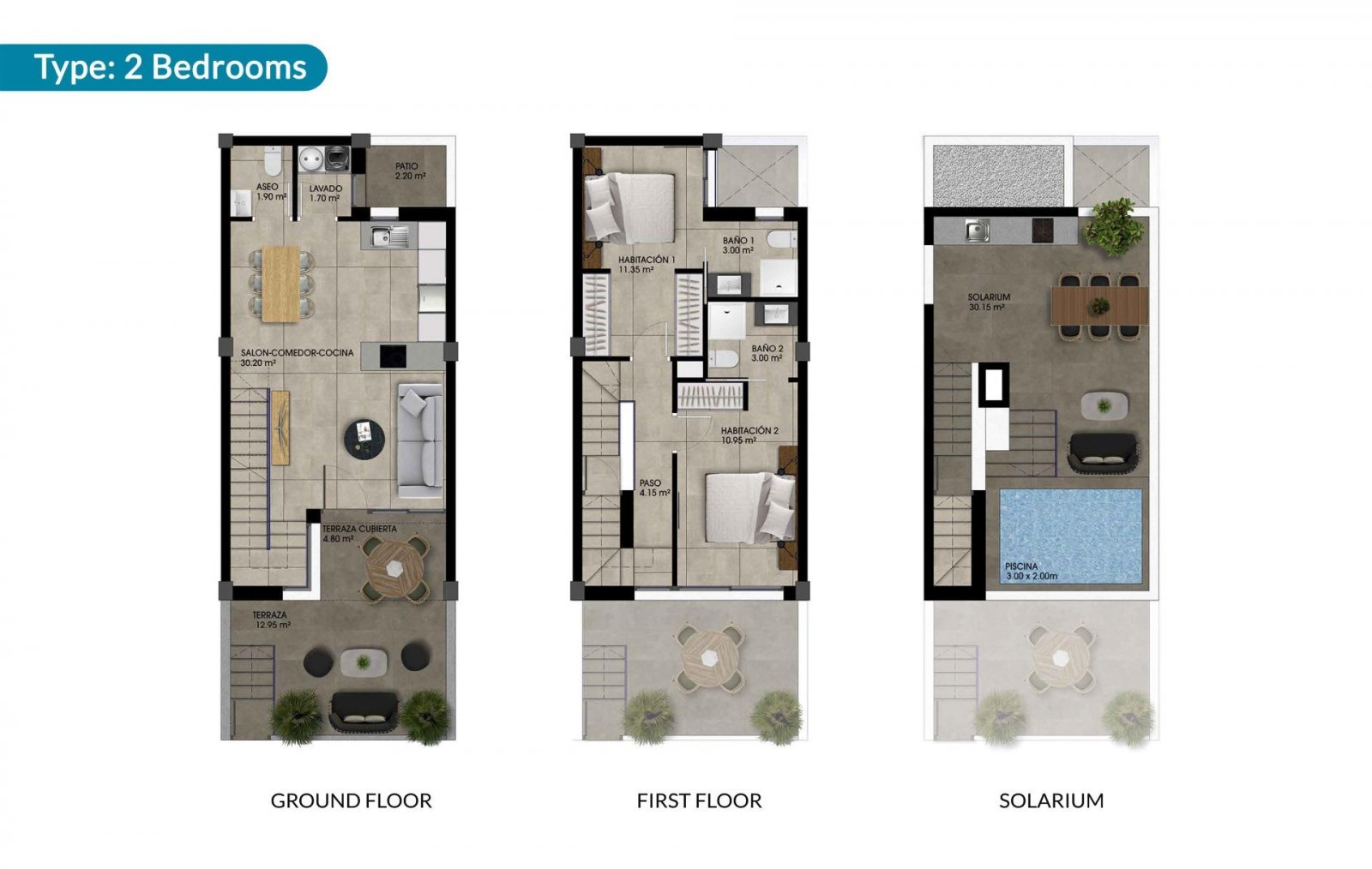 
												Moderne Stadthäuser in Dolores mit Gemeinschaftspool -- Nutzen Sie das Sonderangebot bis zum 31. August, das ein Möbelpaket, eine voll au