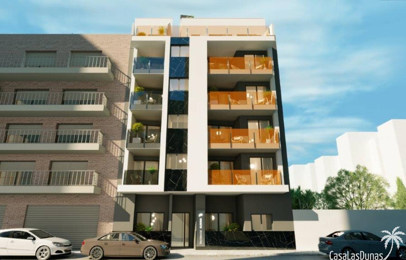 Torrevieja:  Dieses neue Wohngebiet von Torrevieja besteht aus 24 Apartments in der Nähe des Strandes Del Cura. Das neue Gebäude verfügt über eine moderne Fassade 