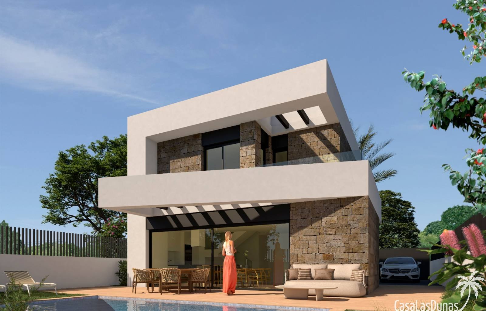 Neuentwicklung von 19 unabhängigen Luxusvillen mit großem Grundstück (+300 m2), privatem Swimmingpool, Süd-/Südwestausrichtung, sorgfältiger Innenarc