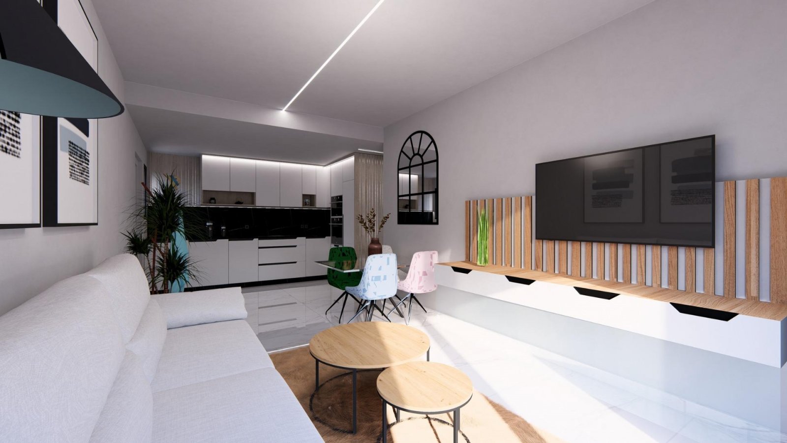 Diese luxuriöse, 67 m² große Neubauwohnung im Erdgeschoss befindet sich im renommierten La Finca Golf Resort in Algorfa, einer der begehr